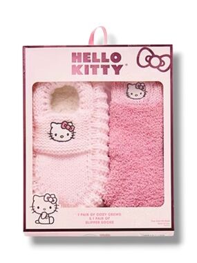 Womens 2-Pack Hello Kitty Socks & Slipper Socks Set - NWT
